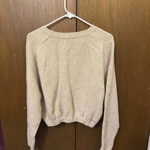 Cream Elastic Stretch bottom Sweater from Korea - Picture 3 of 3